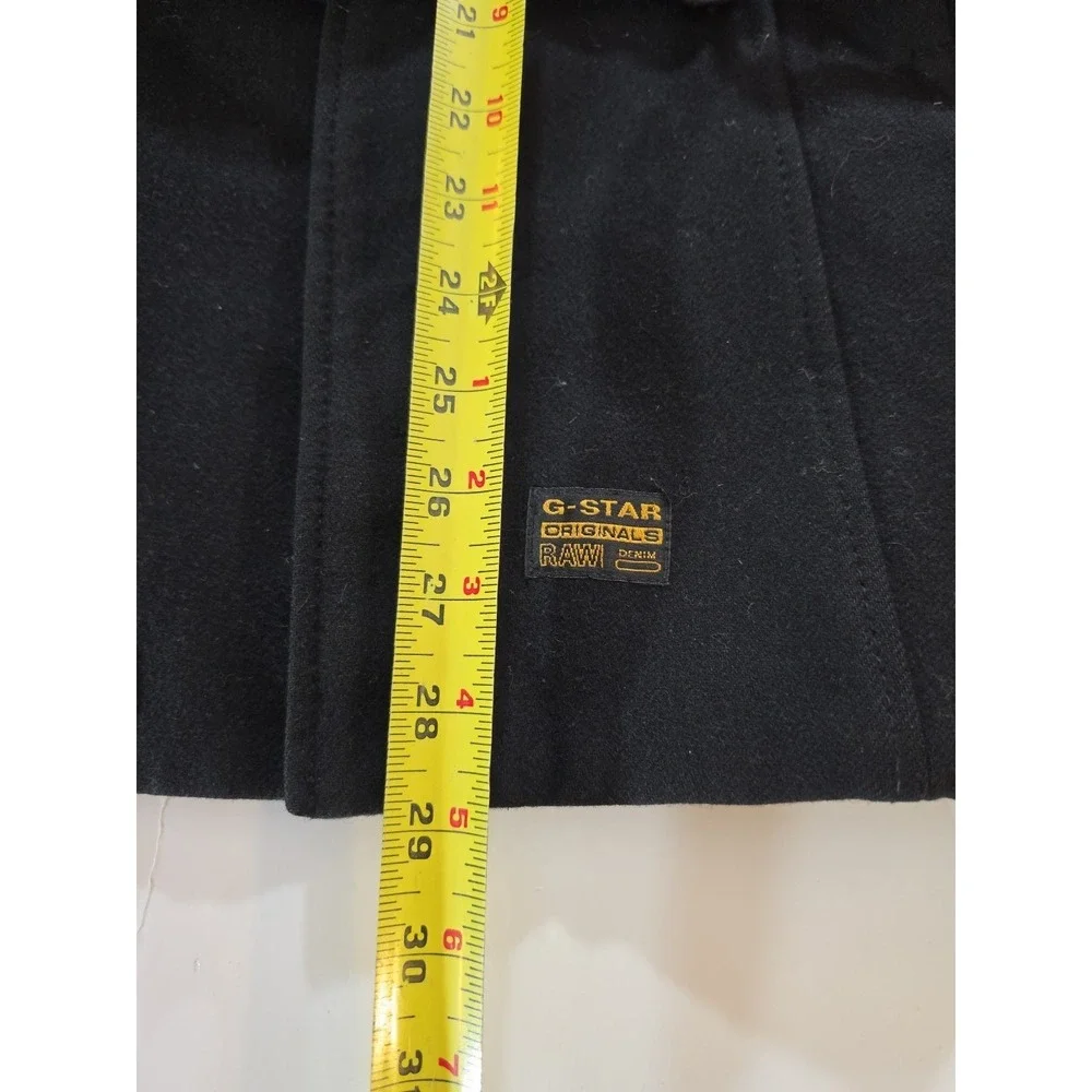 G-STAR RAW 3301 Women's Solar Wool Coat XS Black Belted Military Pea Jacket - Picture 12 of 16